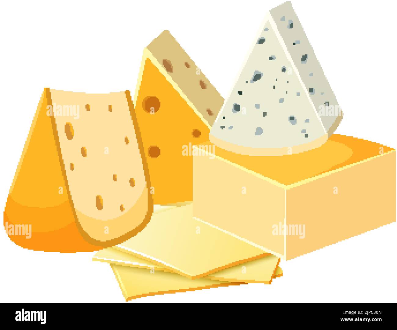 Four different cheeses vector illustration Stock Vector Image &amp; Art - Alamy