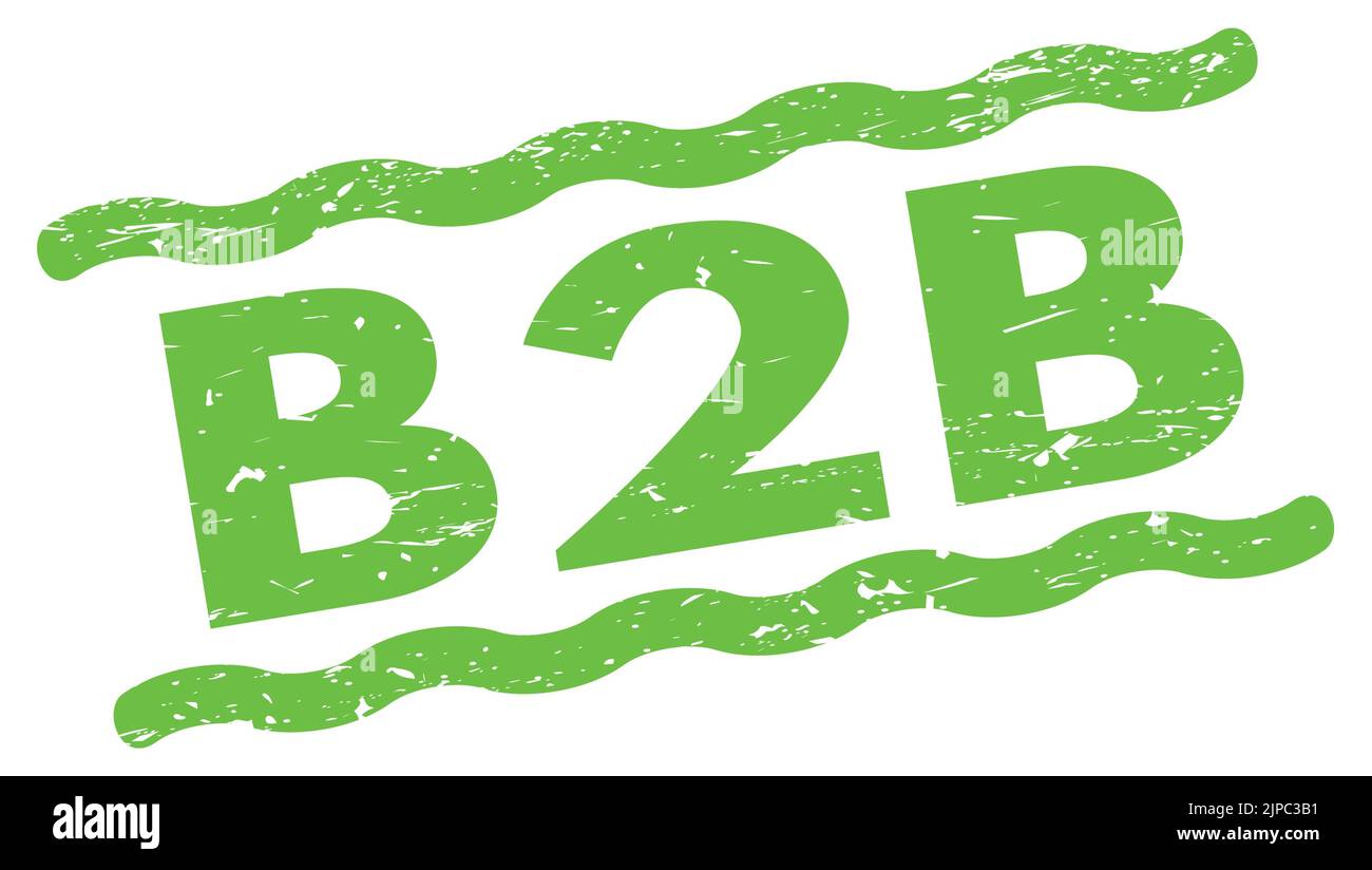 B2B text written on green lines stamp sign Stock Photo - Alamy