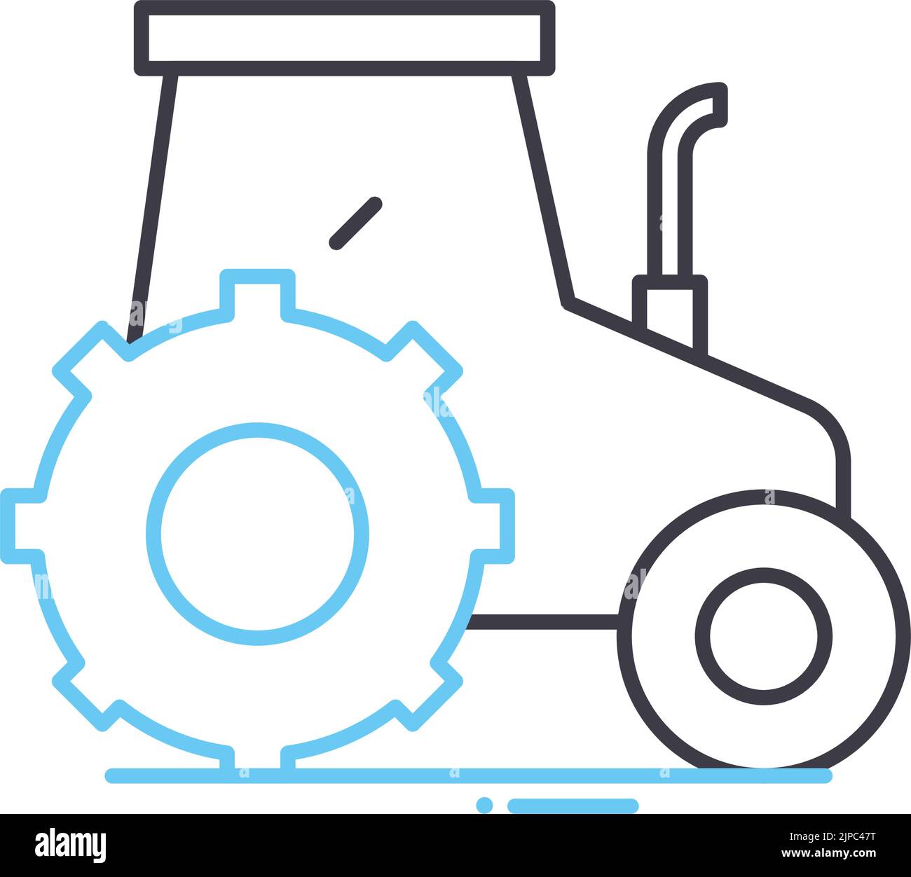tracter line icon, outline symbol, vector illustration, concept sign Stock Vector