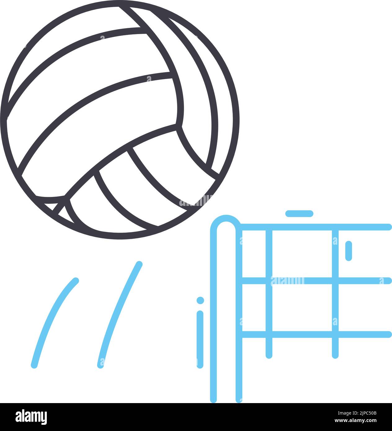 volleyball line icon, outline symbol, vector illustration, concept sign