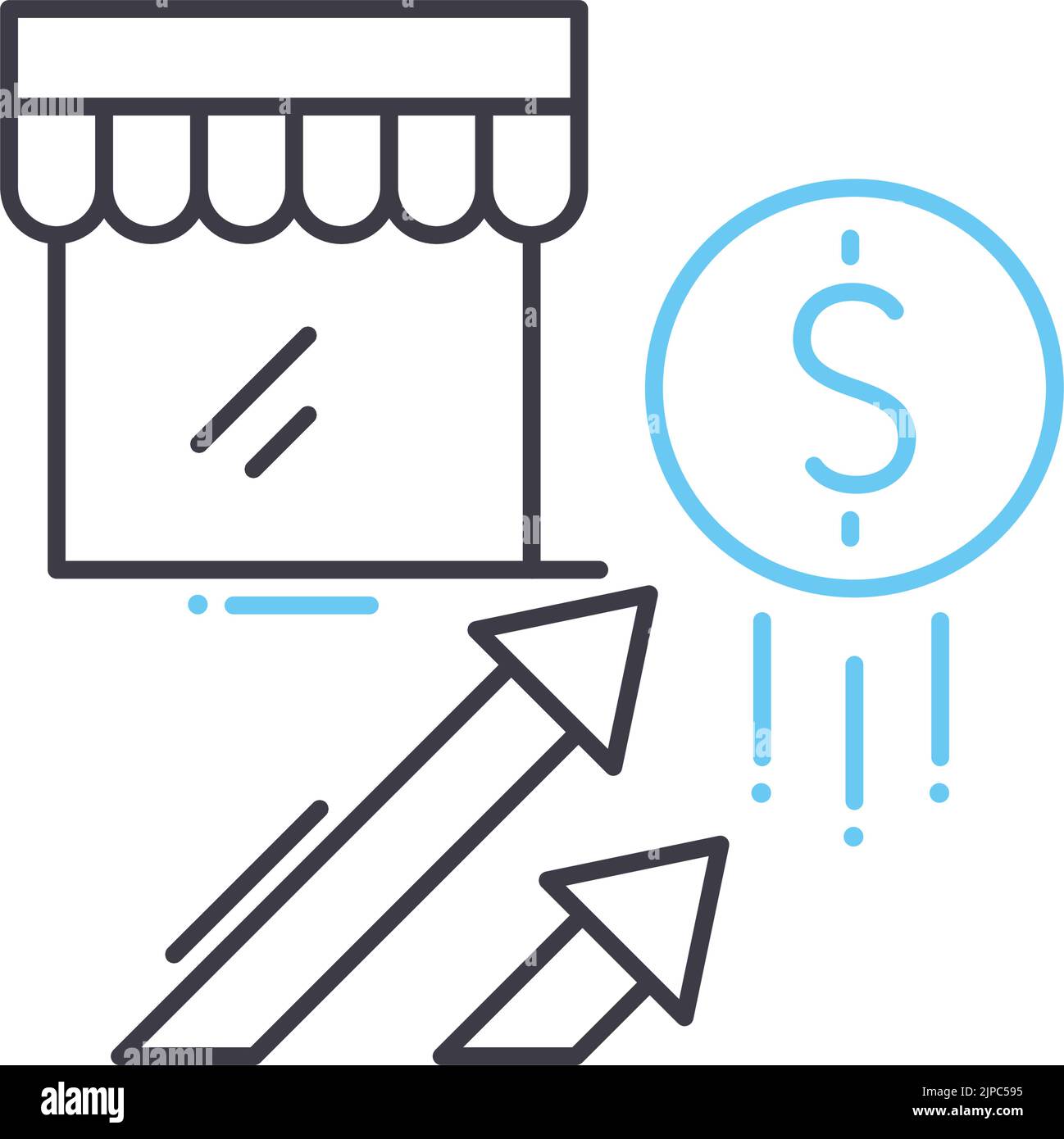 market capitalization line icon, outline symbol, vector illustration