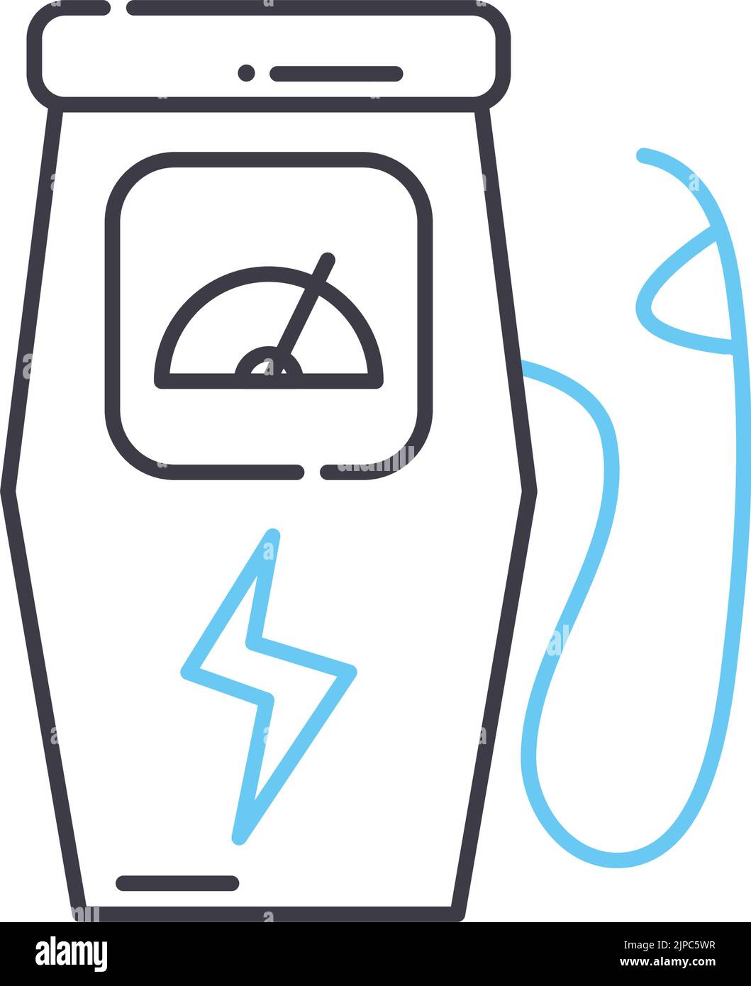 recharge station line icon, outline symbol, vector illustration, concept sign Stock Vector