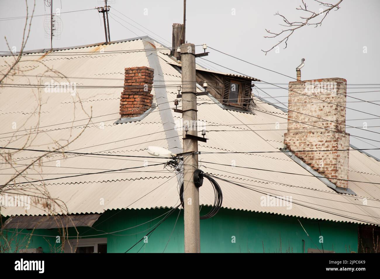 Ukraine Dnipro residential area with twostorey houses during the war