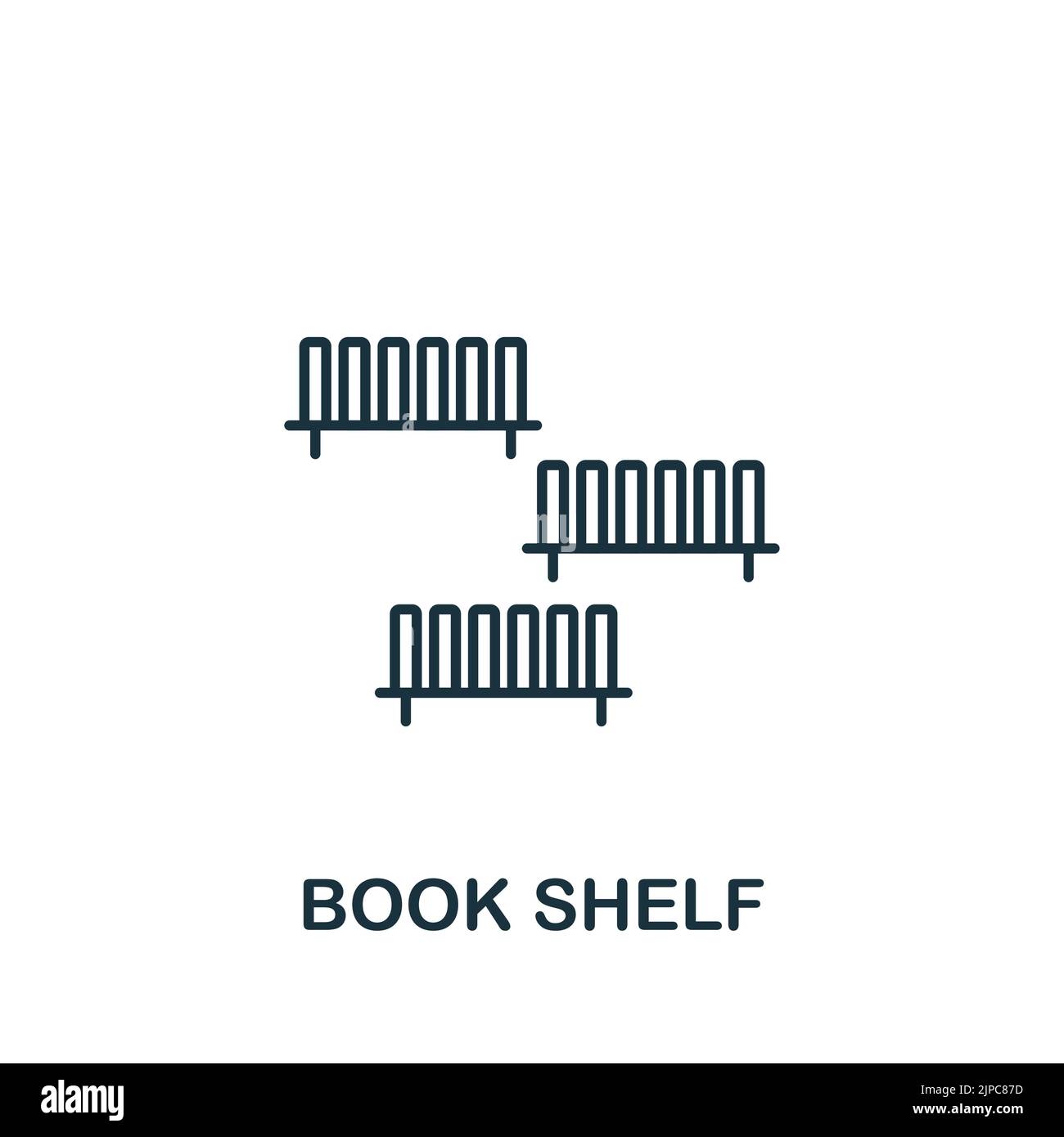 Book Shelf icon. Line simple Interior Furniture icon for templates, web