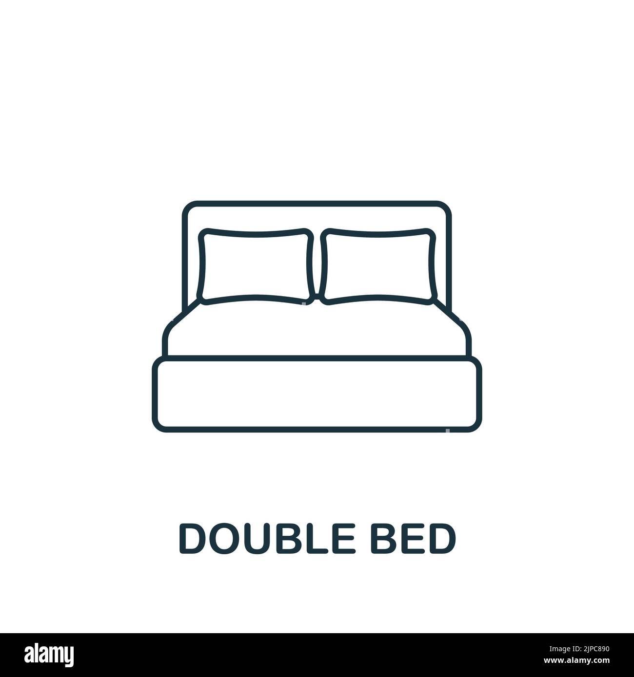 Double Bed icon. Line simple Interior Furniture icon for templates, web