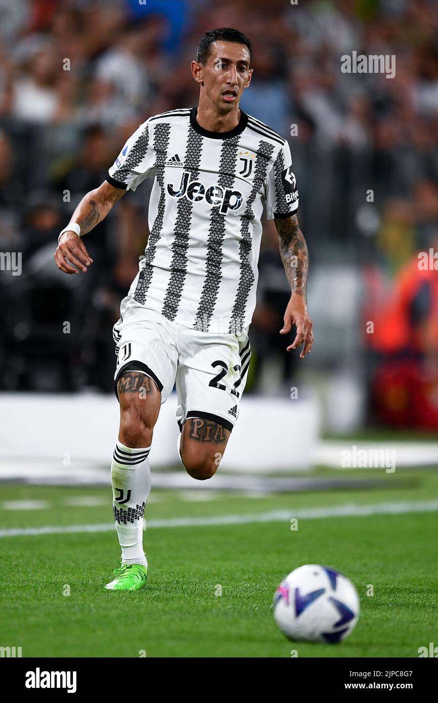 Turin, Italy. 15 August 2022. Angel Di Maria of Juventus FC in action during the Serie A football match between Juventus FC and US Sassuolo. Credit: Nicolò Campo/Alamy Live News Stock Photo