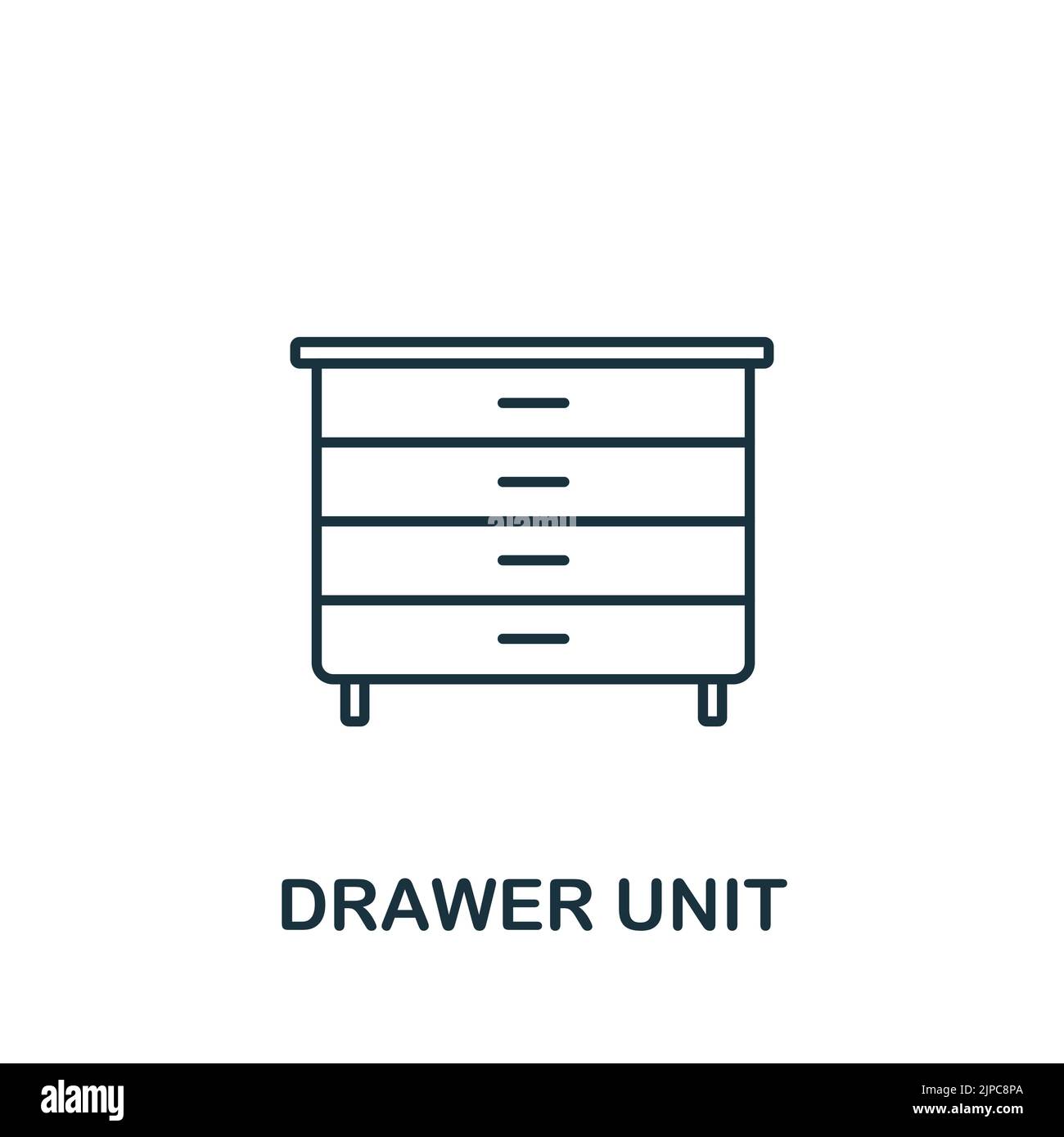 Drawer Unit icon. Line simple Interior Furniture icon for templates, web design and infographics Stock Vector