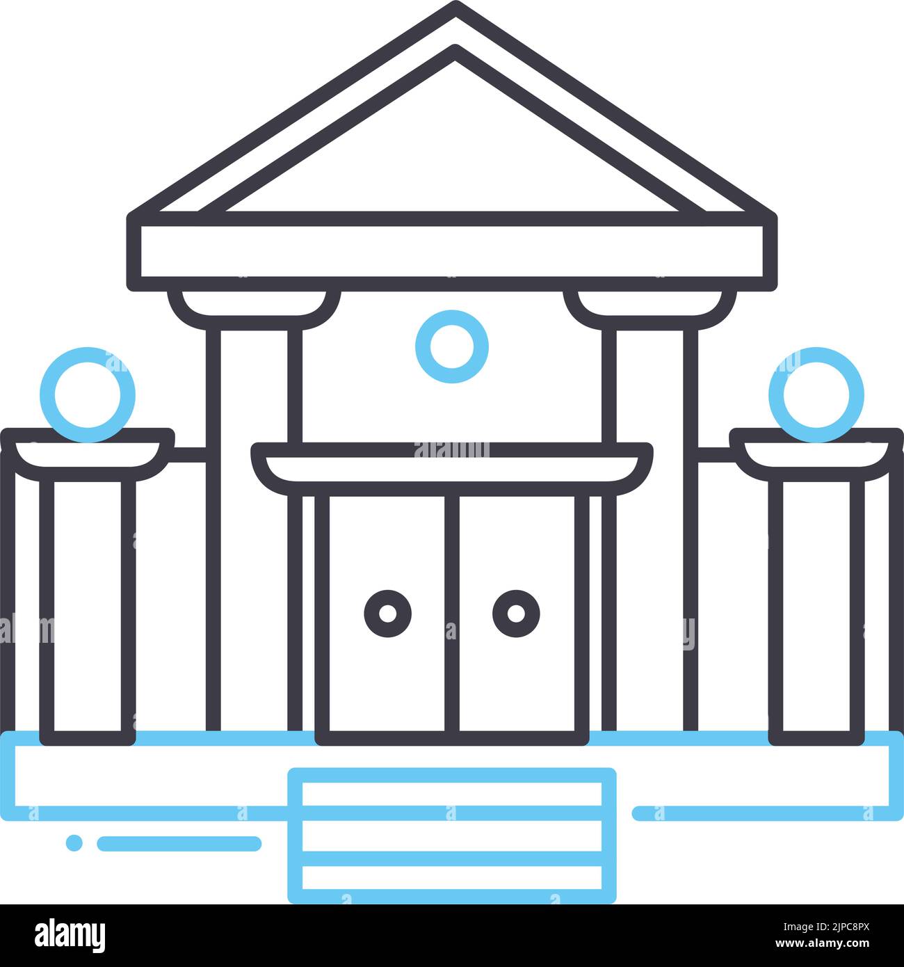 gate line icon, outline symbol, vector illustration, concept sign Stock Vector