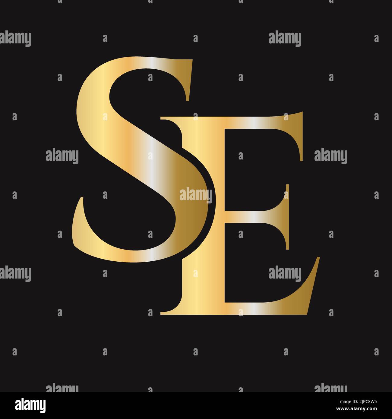 Initial letter SE, ES logo design vector template. Monogram SE logotype luxury symbol Stock Vector