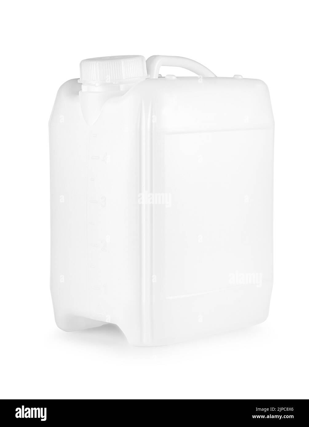 The White Plastic canister isolated on white background Stock Photo Alamy