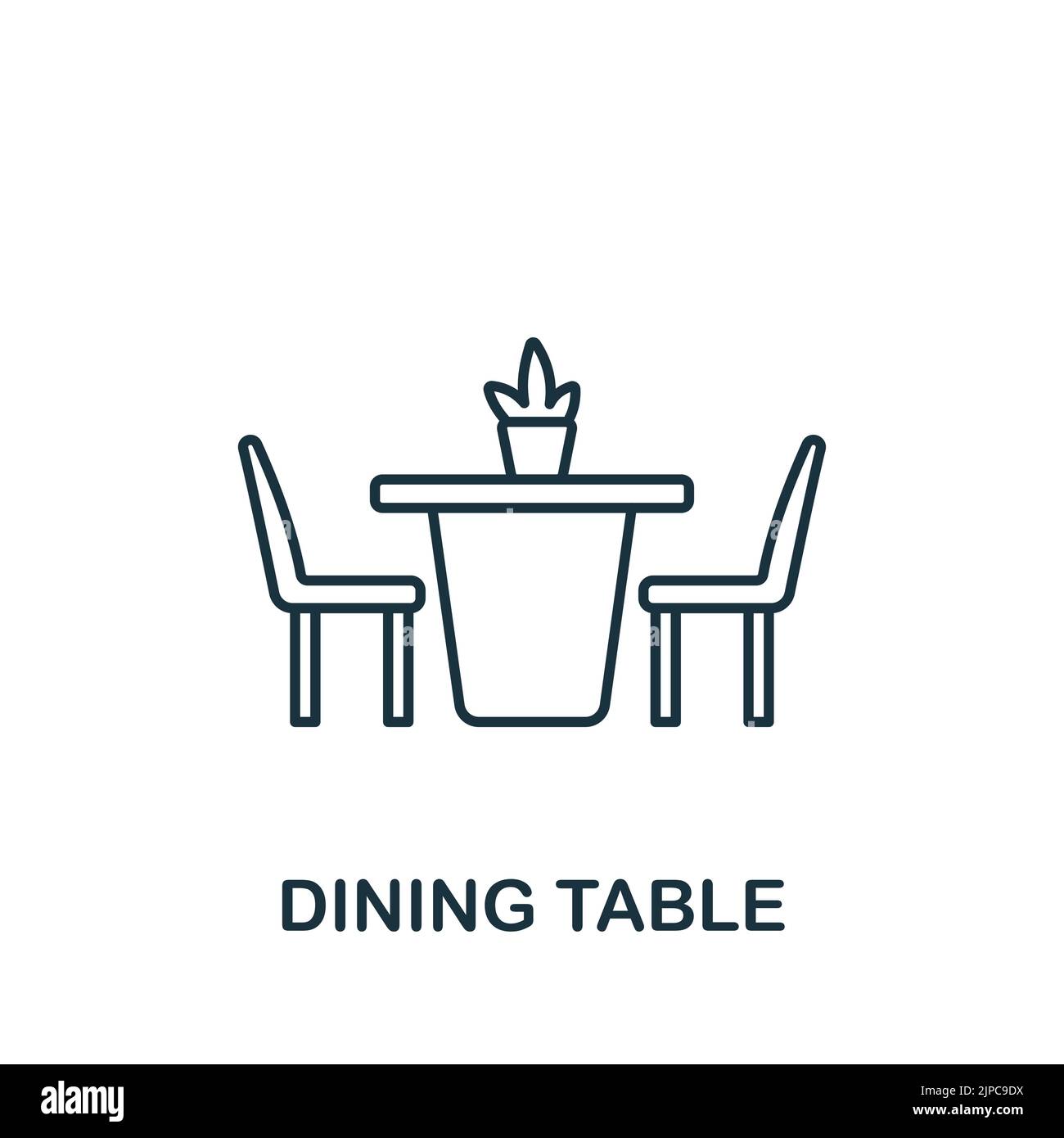 Dining Table icon. Line simple Interior Furniture icon for templates