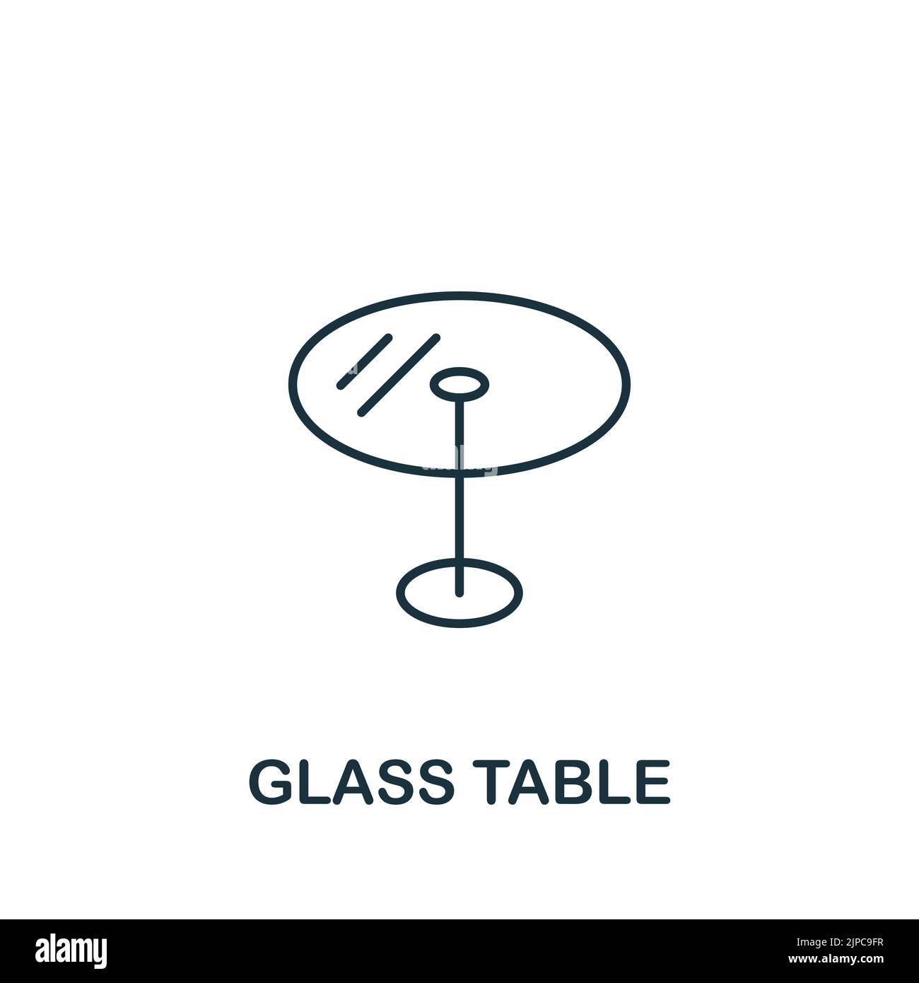 Glass Table icon. Line simple Interior Furniture icon for templates
