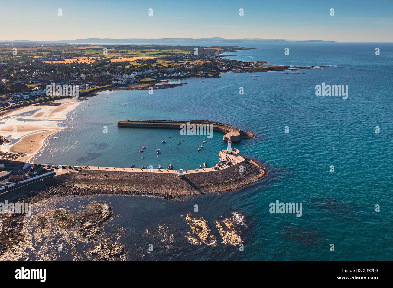Donaghadee from the sky Stock Photo