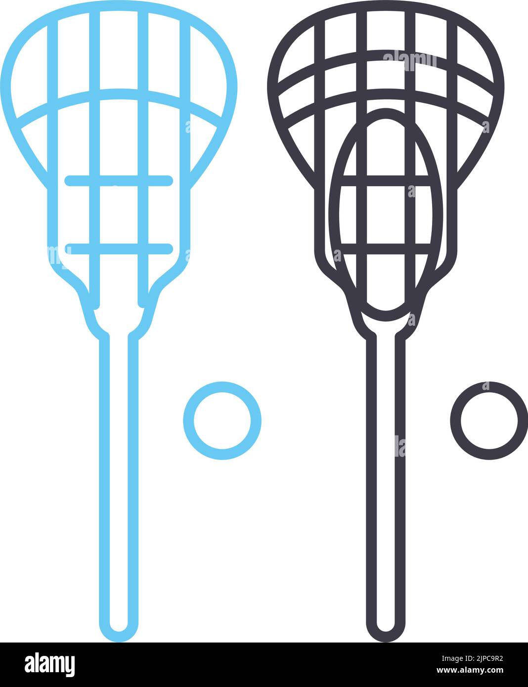 lacrosse sticks line icon, outline symbol, vector illustration, concept sign Stock Vector Image