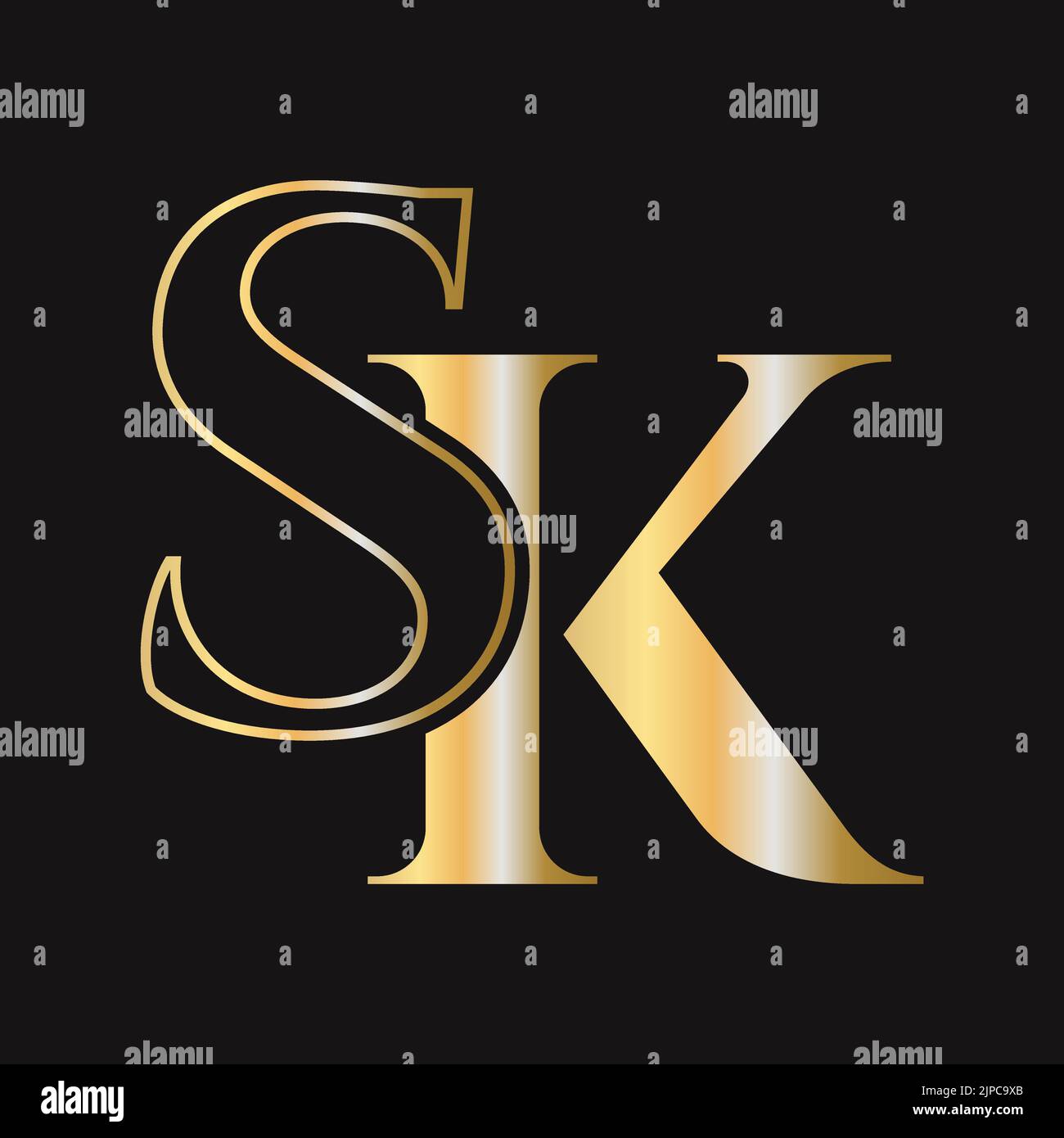 Initial letter SK, KS logo design vector template. Monogram SK logotype