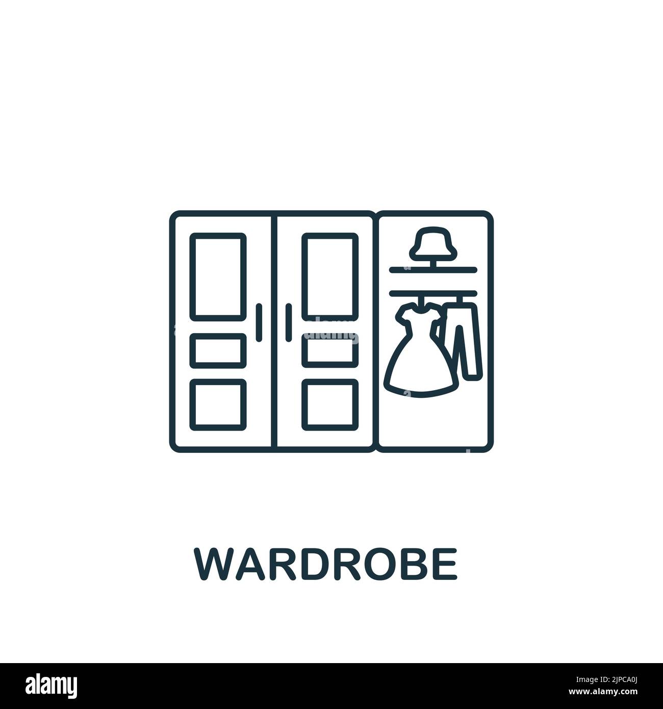 Wardrobe icon. Line simple Interior Furniture icon for templates, web