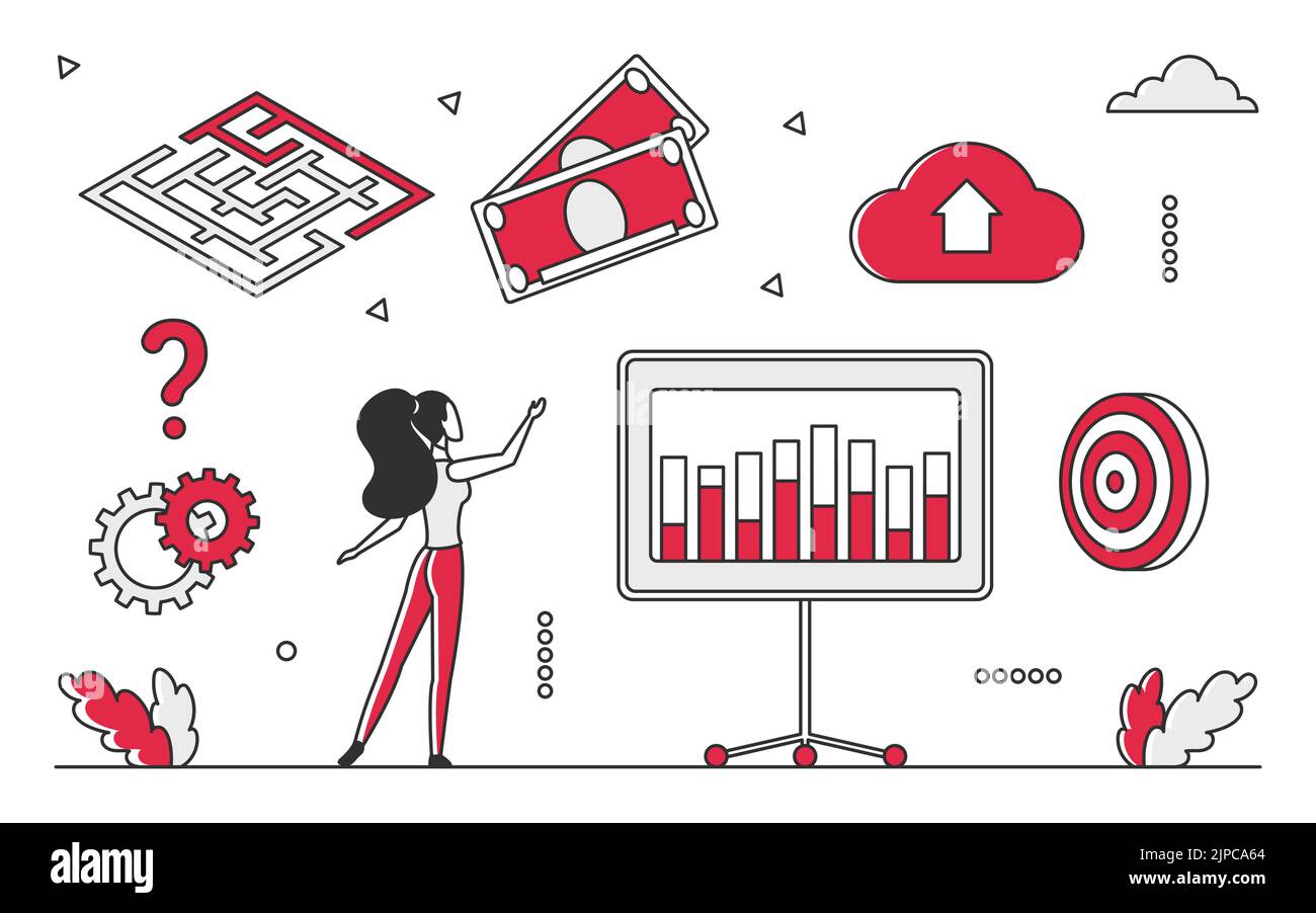 Business financial target goal. Money evolution and finance growth, increasing revenue vector
