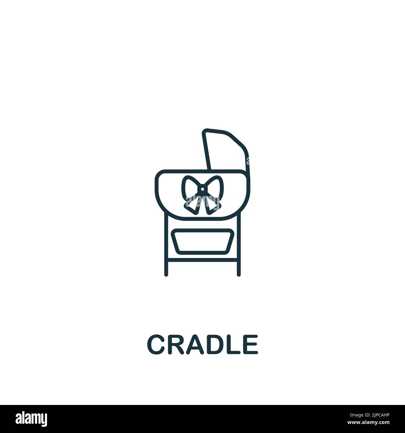 Cradle icon. Line simple Interior Furniture icon for templates, web
