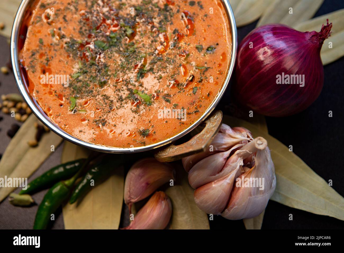 Traditional indian food with a lot of spises Stock Photo Alamy
