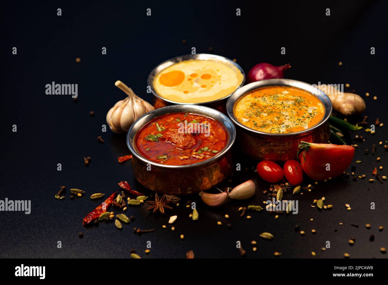 Traditional indian food with a lot of spises Stock Photo Alamy
