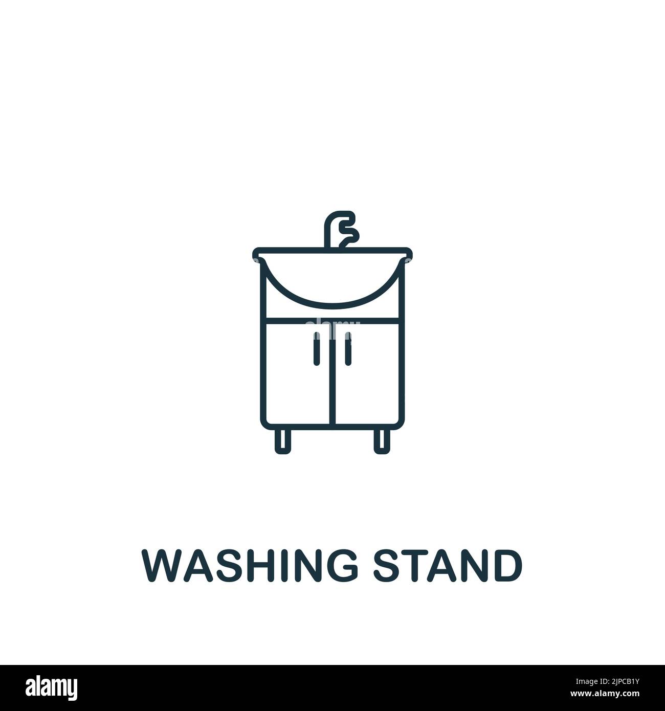 Washing Stand icon. Line simple Interior Furniture icon for templates, web design and infographics Stock Vector