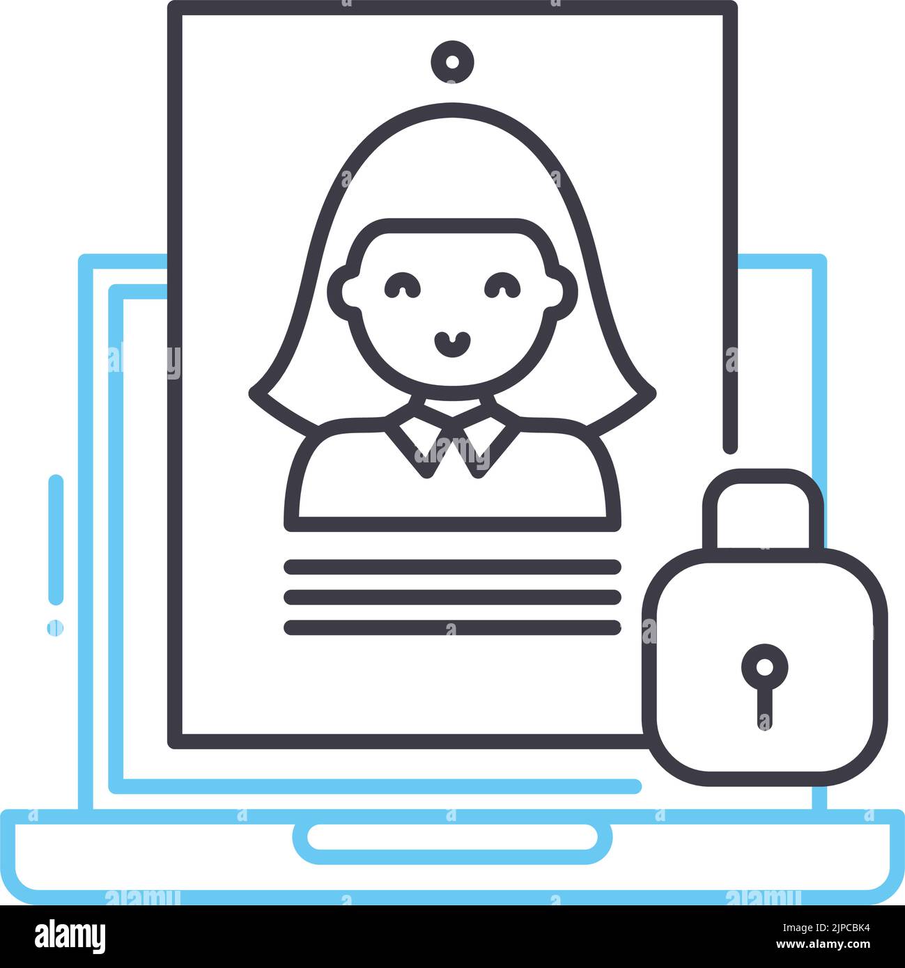 personal information line icon, outline symbol, vector illustration, concept sign Stock Vector
