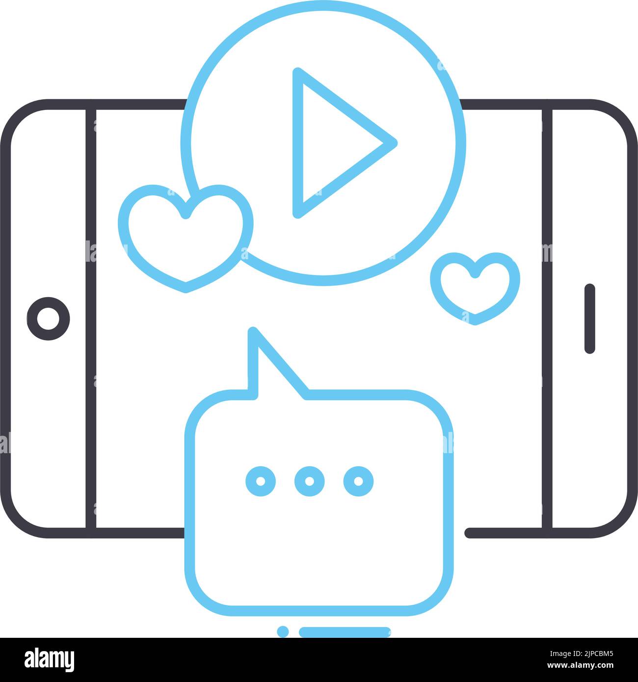 social media line icon, outline symbol, vector illustration, concept