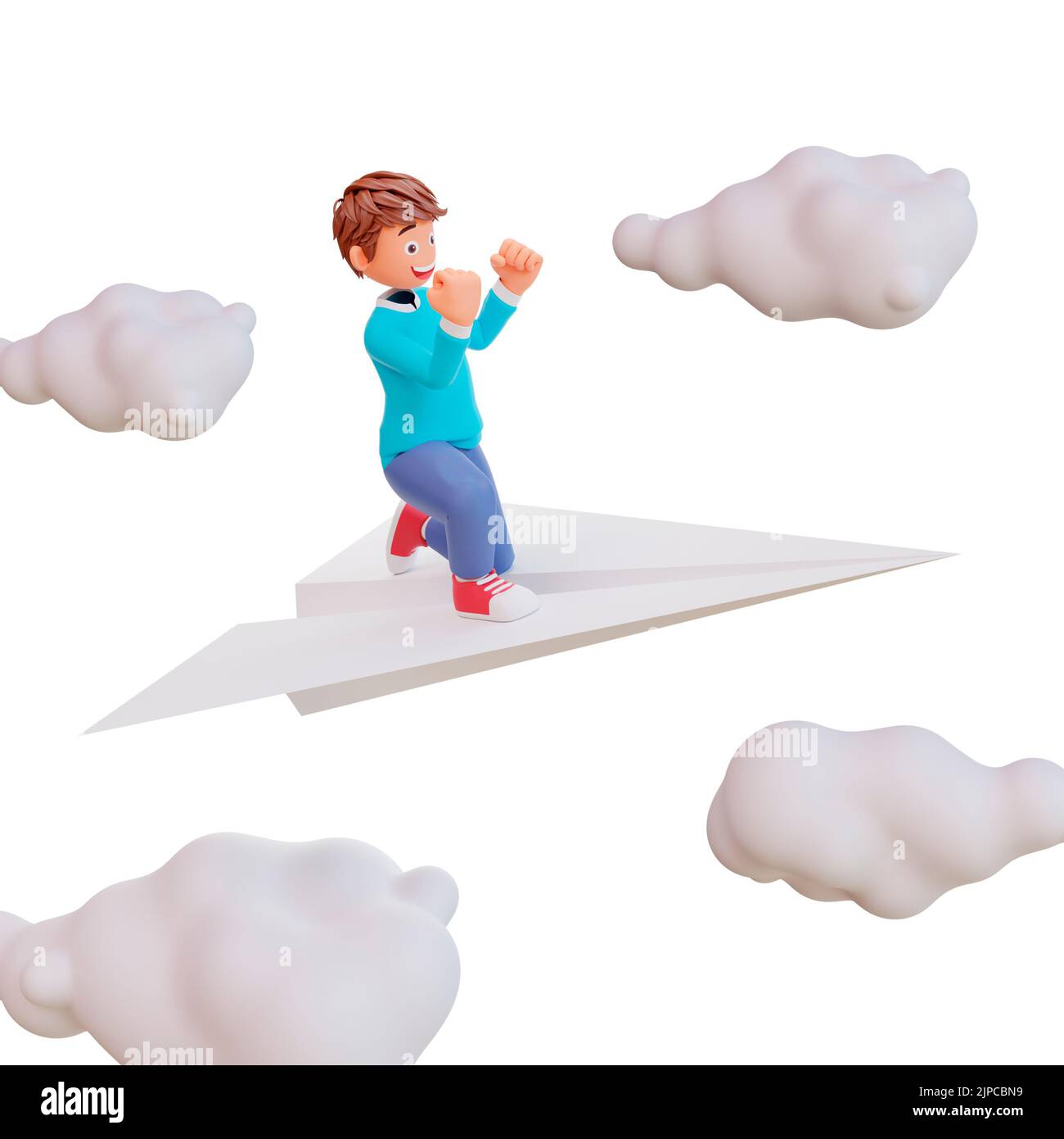 A boy with airplane Stock Illustrations and Cliparts Stock Photo