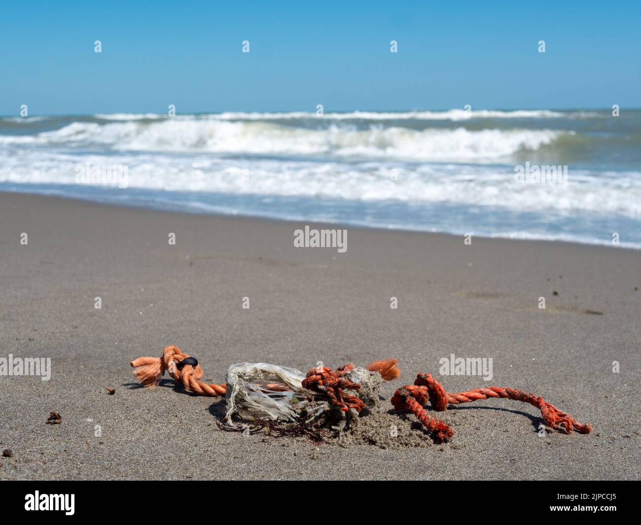 Fishing nets garbage plastic on the beach Stock Photo Alamy