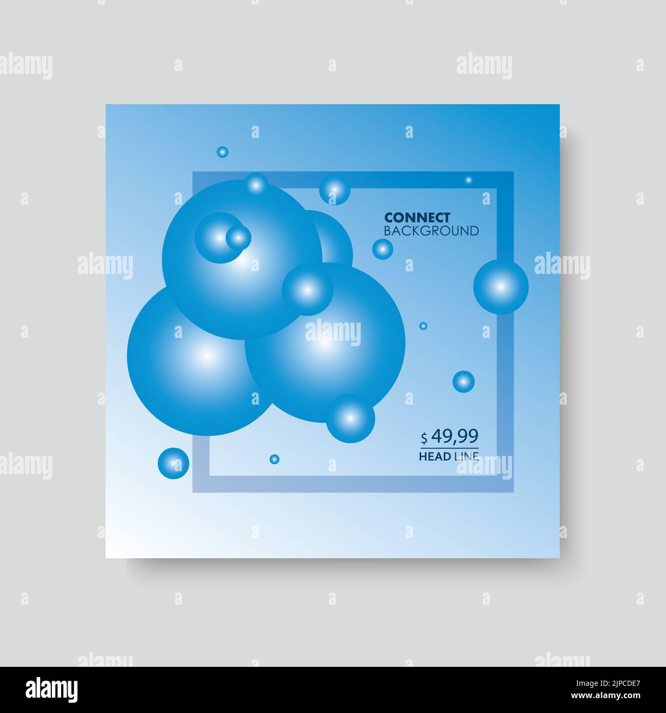 Molecules on the banner. Vector design template. Scientific research concept Stock Vector
