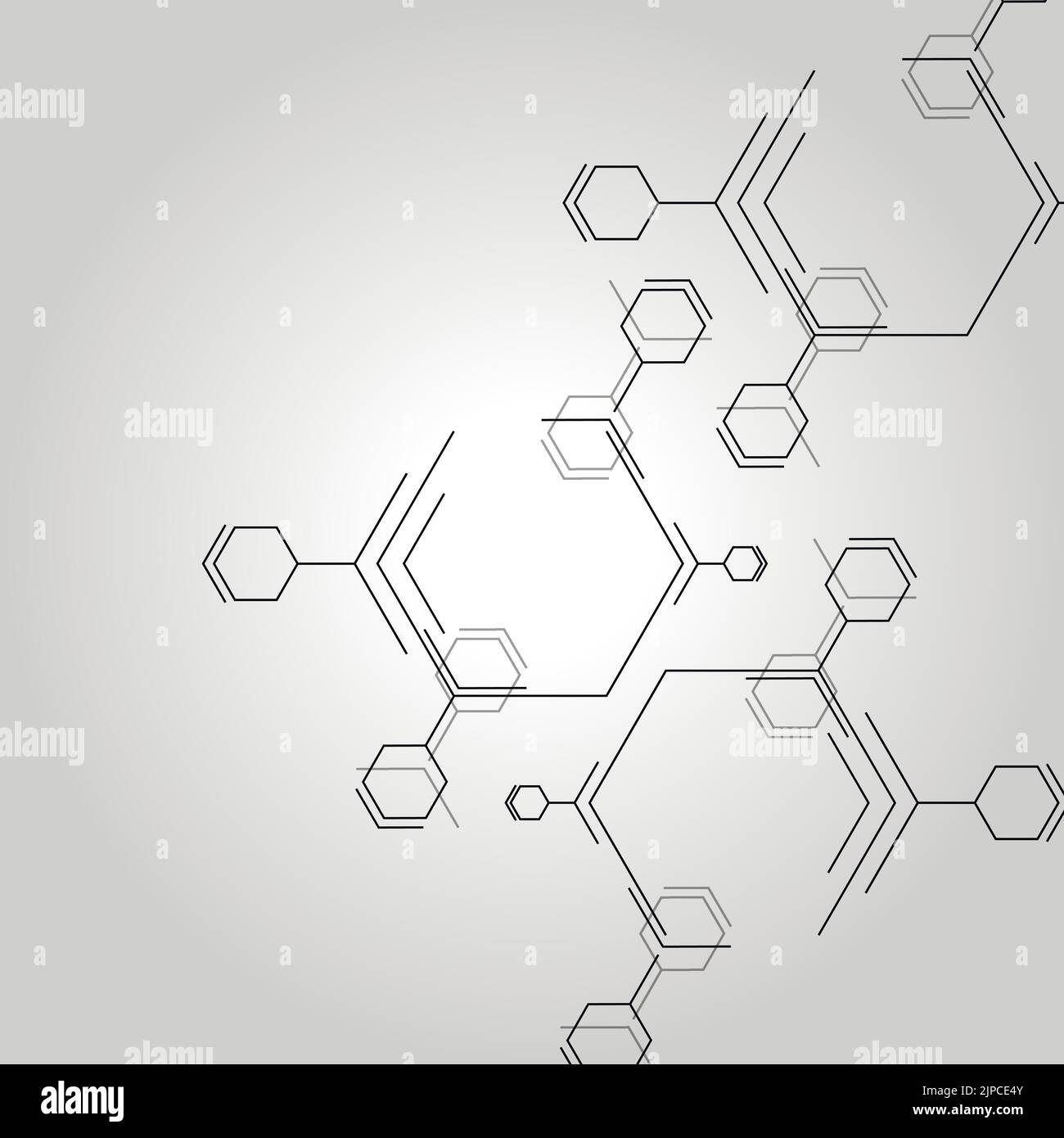 Connecting shapes on light background. Business network concept. Banner design. Geometric art. Medical technology science background Stock Vector