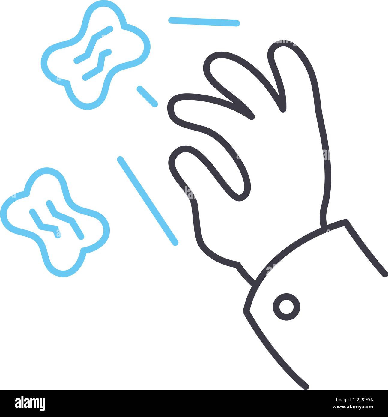 thrown line icon, outline symbol, vector illustration, concept sign ...
