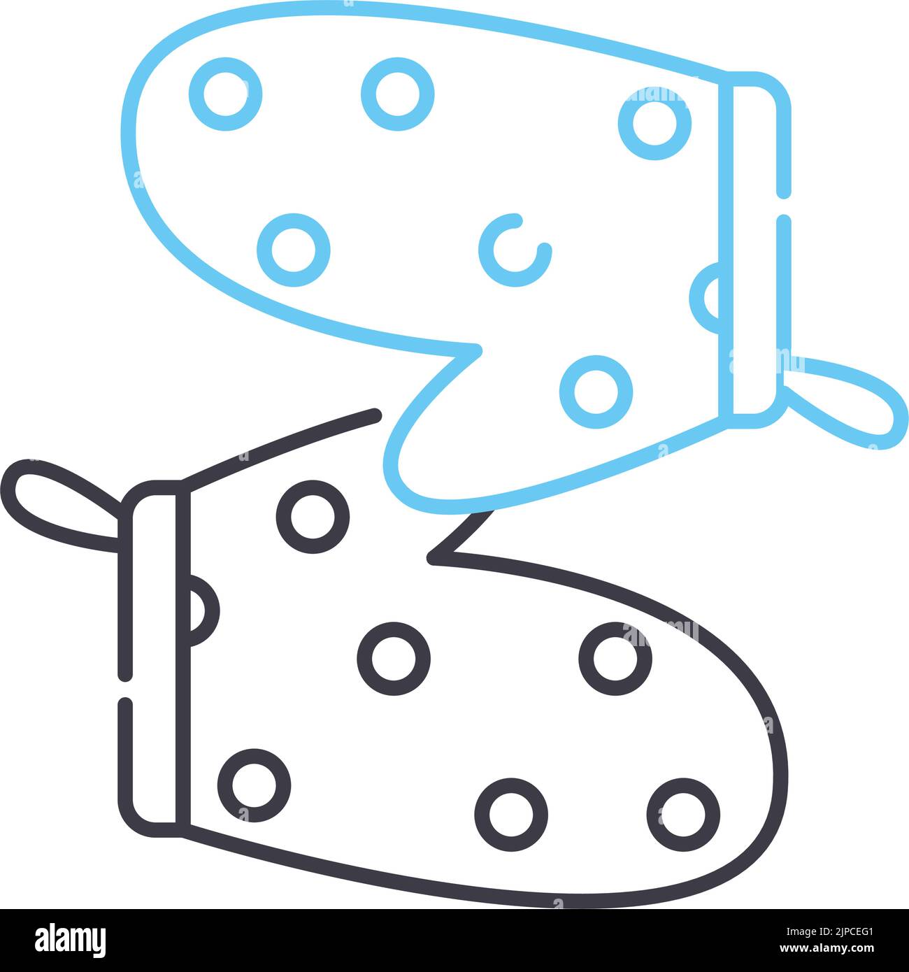 oven mitt line icon, outline symbol, vector illustration, concept sign ...