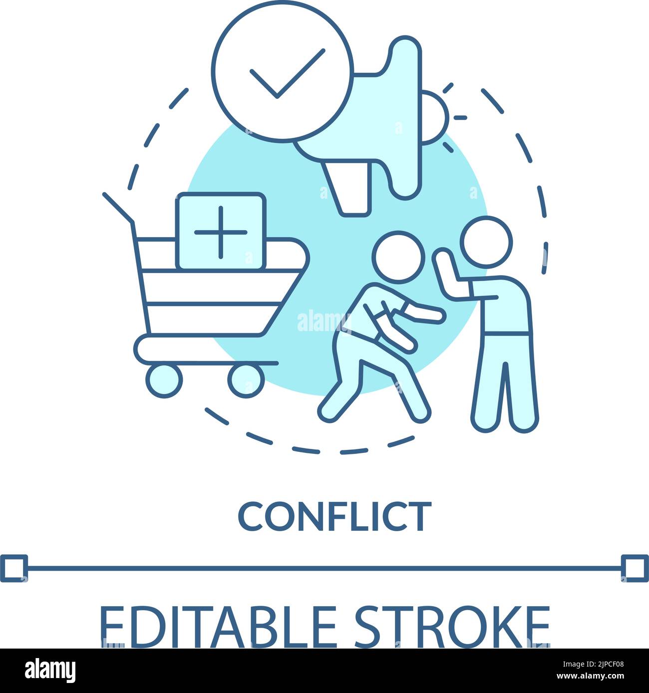 Conflict turquoise concept icon Stock Vector Image & Art - Alamy