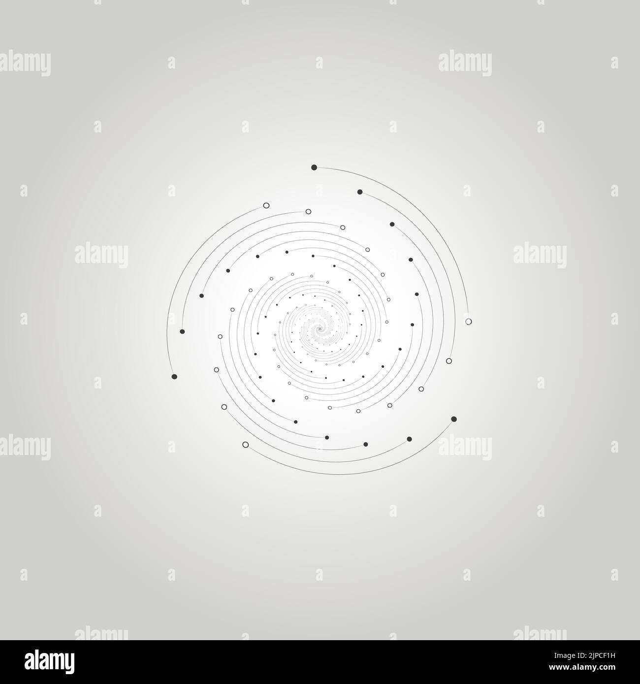 Line art lines with circles for print design. Wave effect Stock Vector