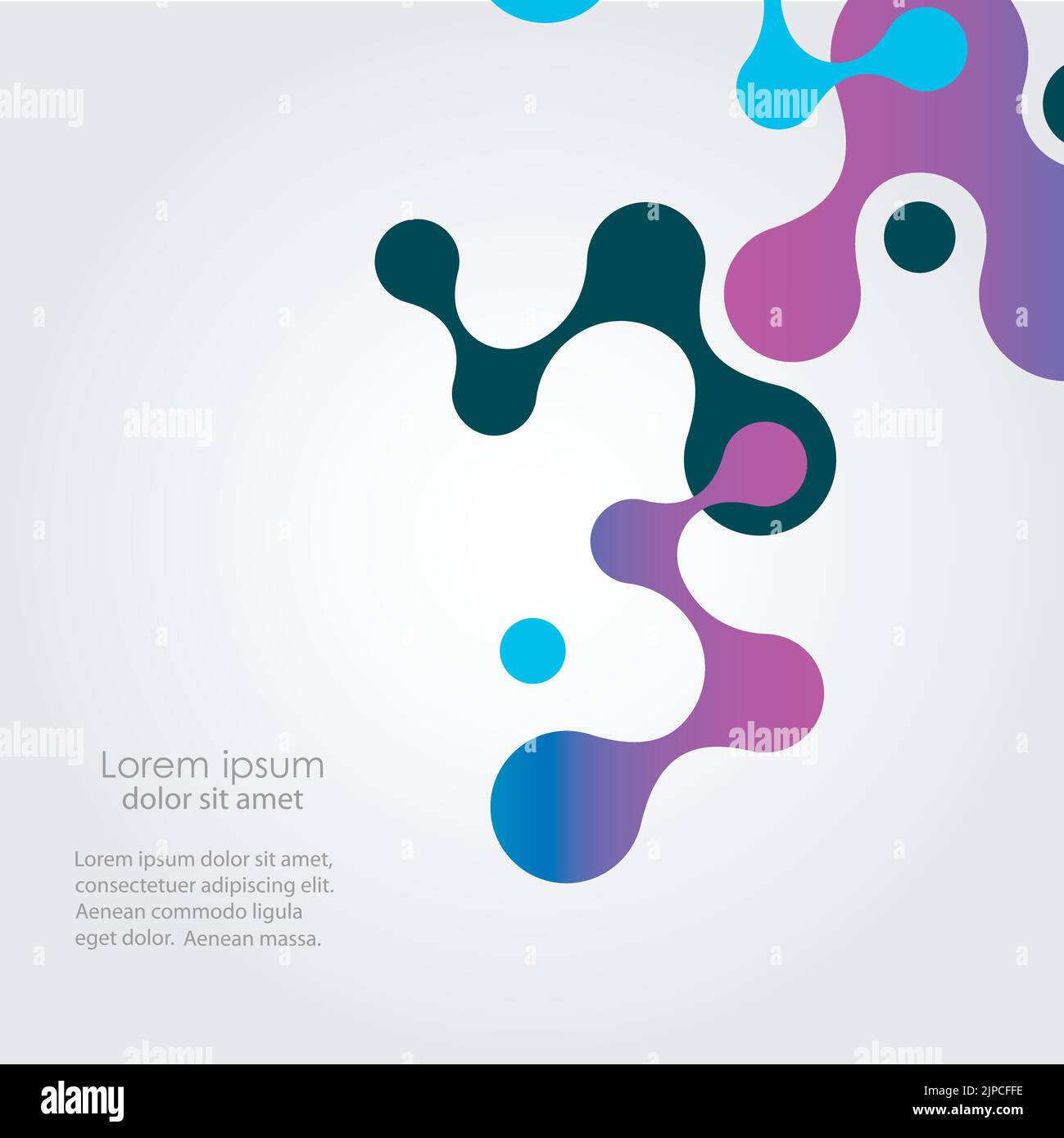 Modern blue-black molecules. Future technology concept Stock Vector