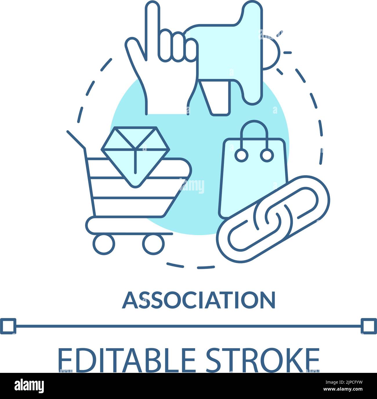 Association turquoise concept icon Stock Vector