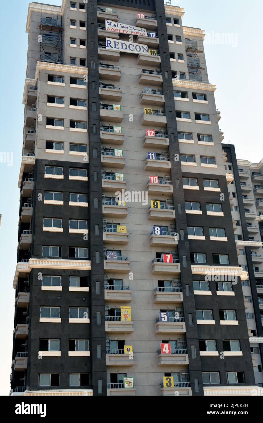 Cairo, Egypt, June 26 2022 Newly built residential apartments in Egypt