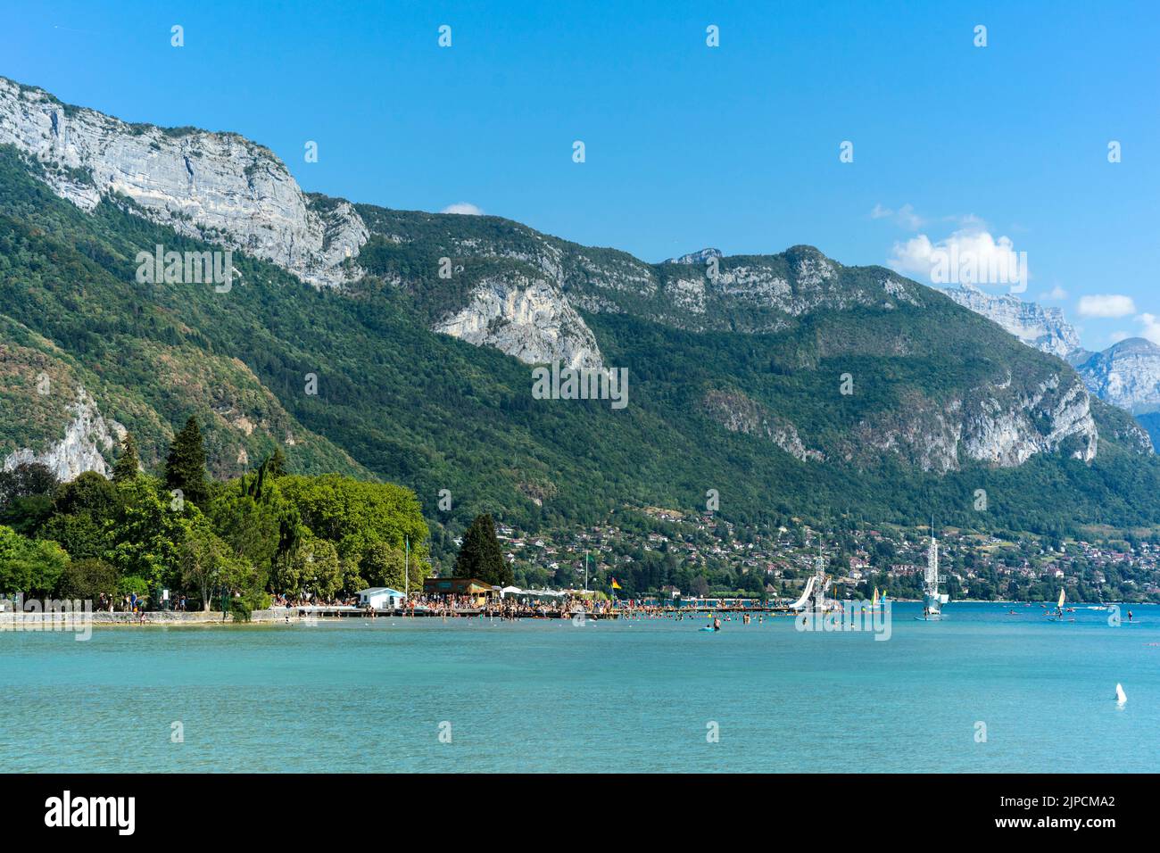 Annecy Lake in Haute-Savoie department (French Alps) Stock Photo