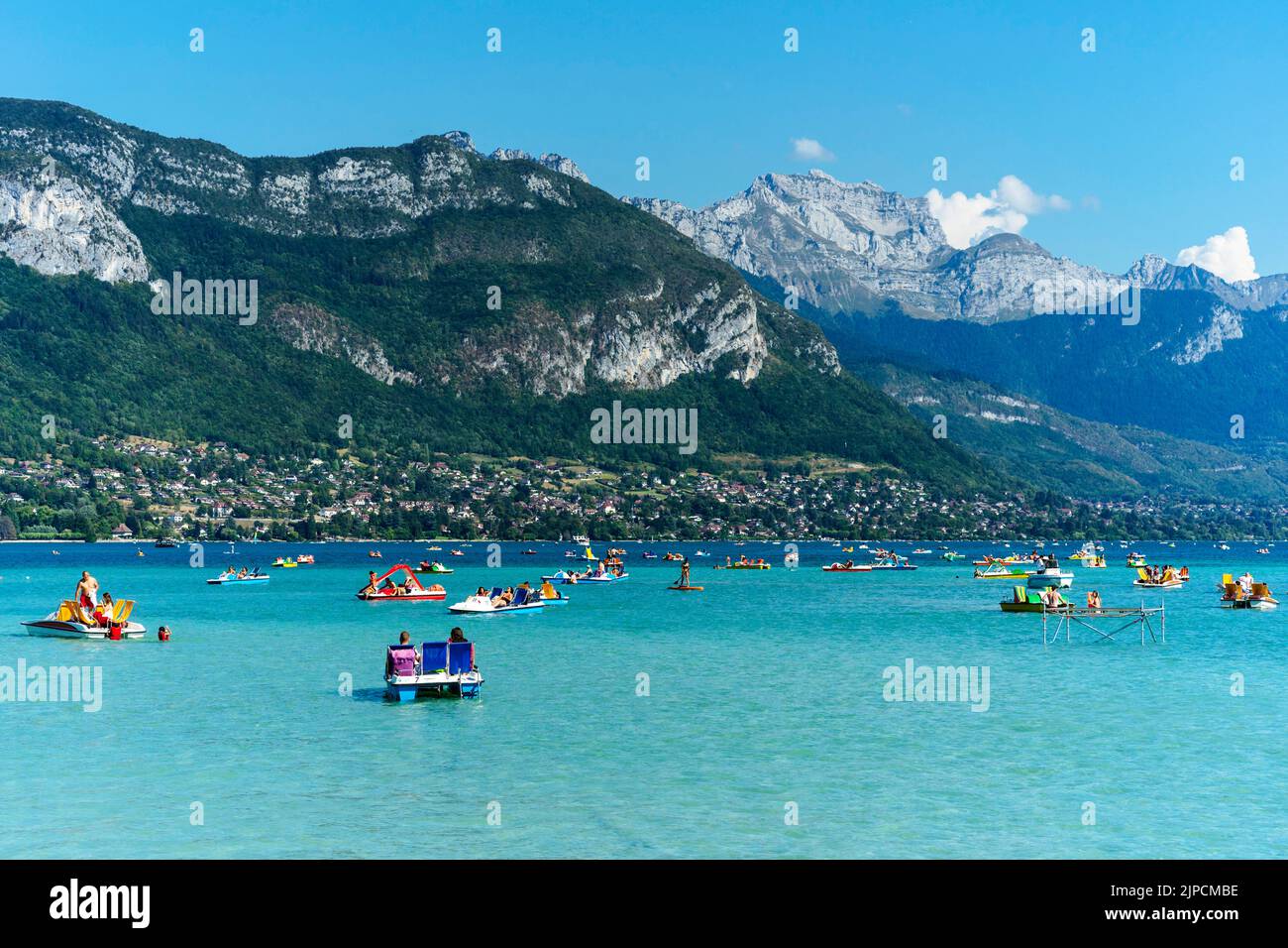 Annecy Lake in Haute-Savoie department (French Alps) Stock Photo
