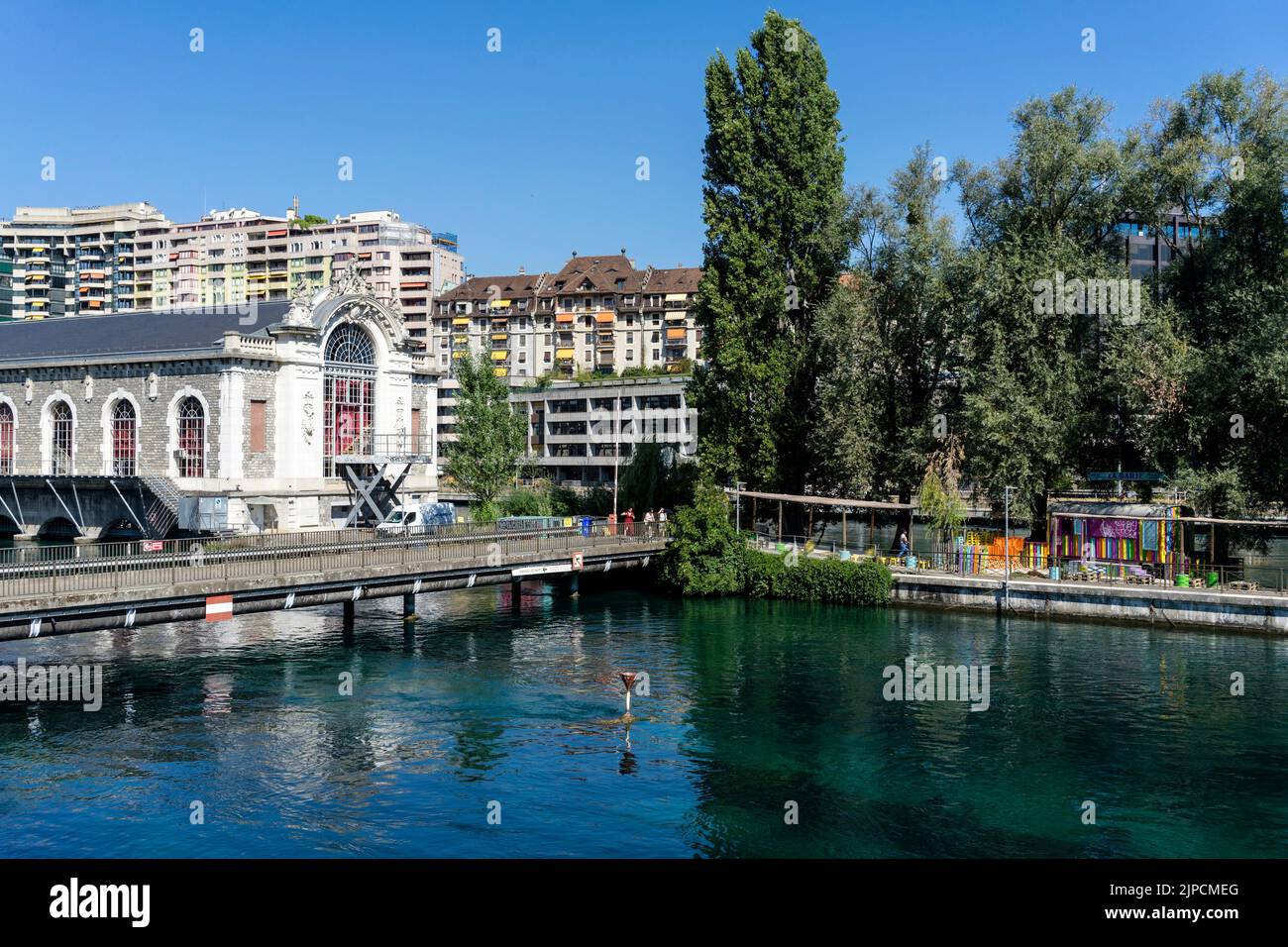 Geneva lakeside cityscape Stock Photo