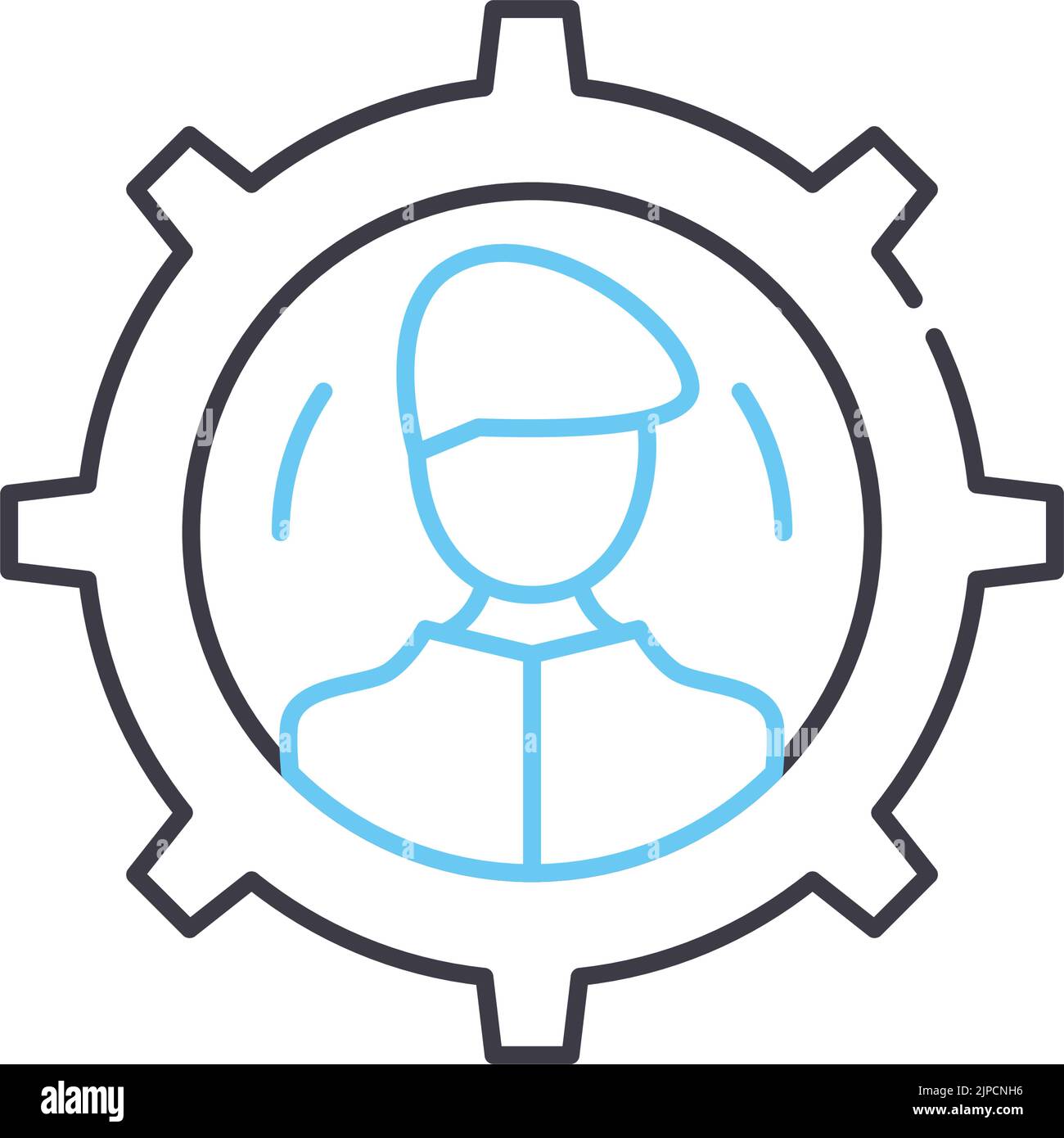 Hr Administrator Line Icon, Outline Symbol, Vector Illustration ...