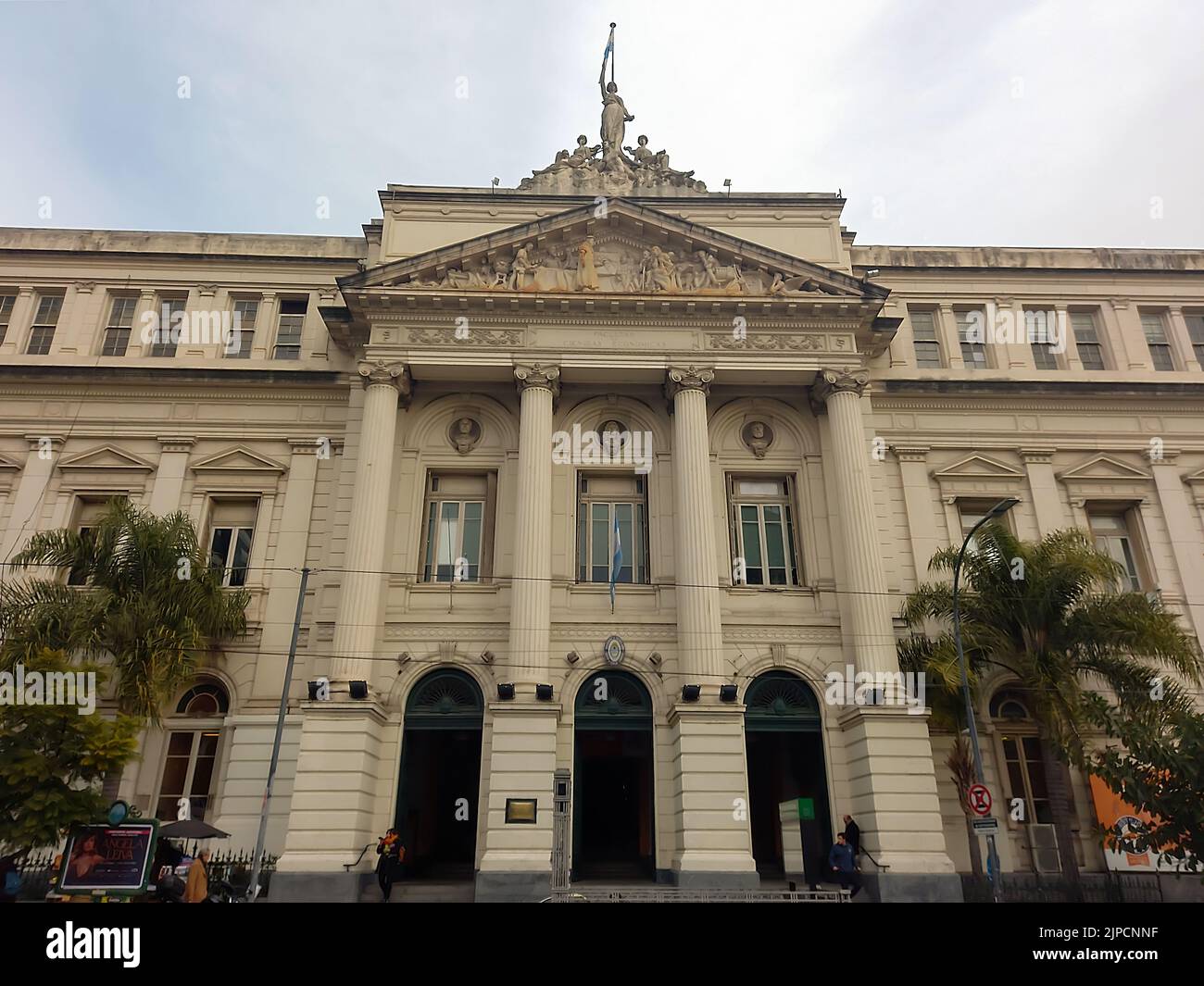 Facade of the Faculty of Economics, Buenos Aires University UBA, Argentina. Public building  in eclectic architecture style dating from 1908 . Stock Photo