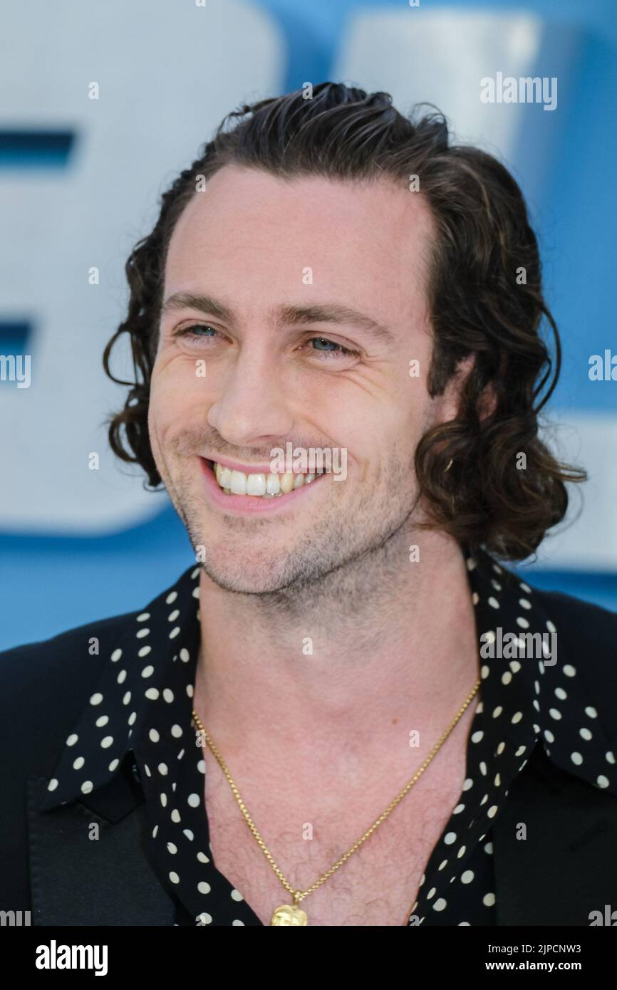 Aaron Taylor-Johnson seen during the Bullet Train Uk Gala Screening held at Cineworld Leicester Square , London on Wednesday 20 July 2022 . Picture by Julie Edwards. Stock Photo