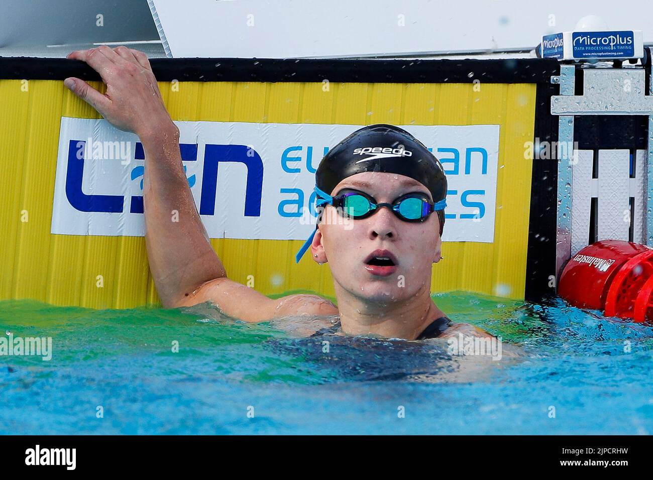 Rome, Italy. 17th Aug, 2022. Belgian Alisee Pisane reacts at the 400m