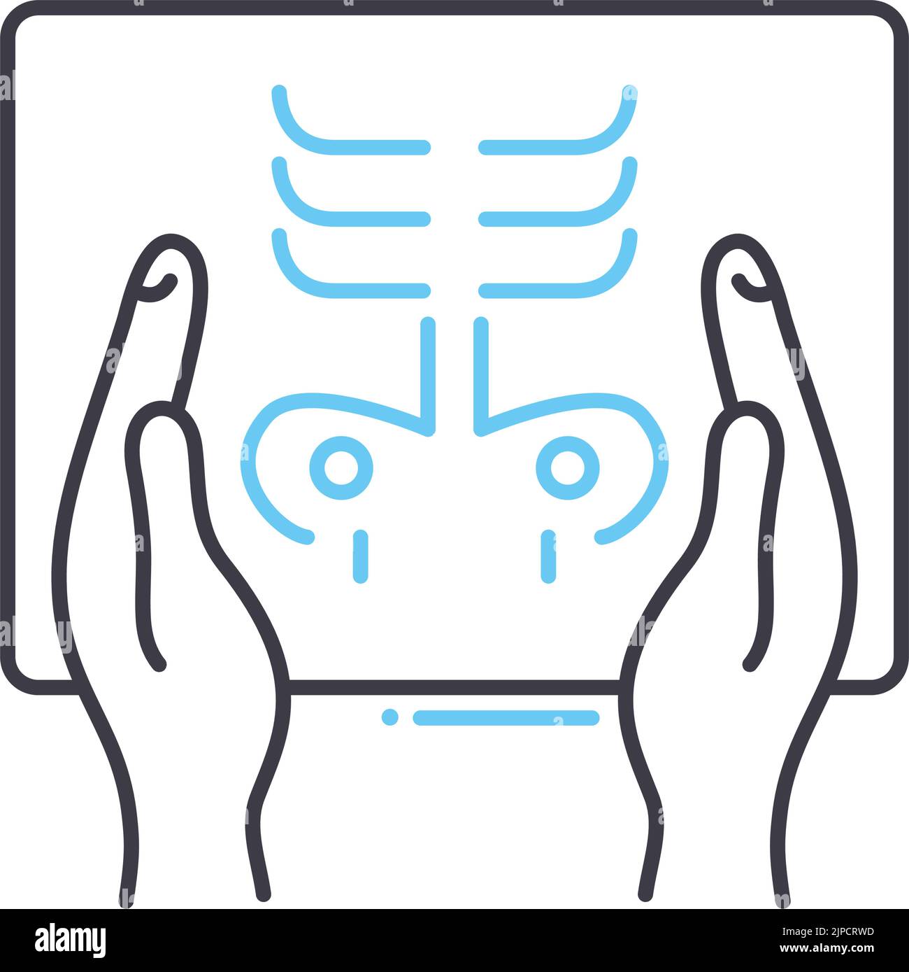 roentgen line icon, outline symbol, vector illustration, concept sign Stock Vector