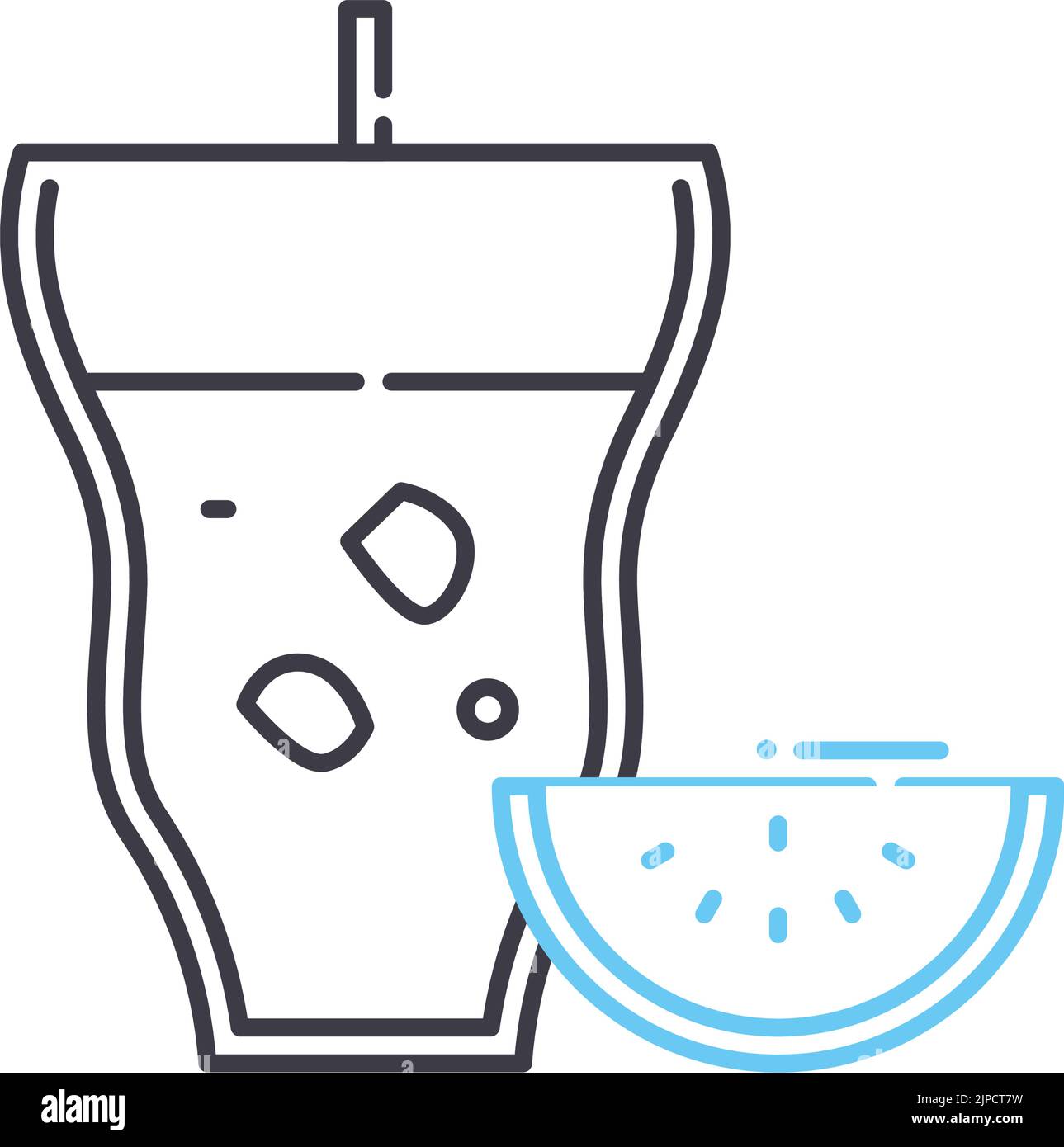 watermelon line icon, outline symbol, vector illustration, concept sign ...