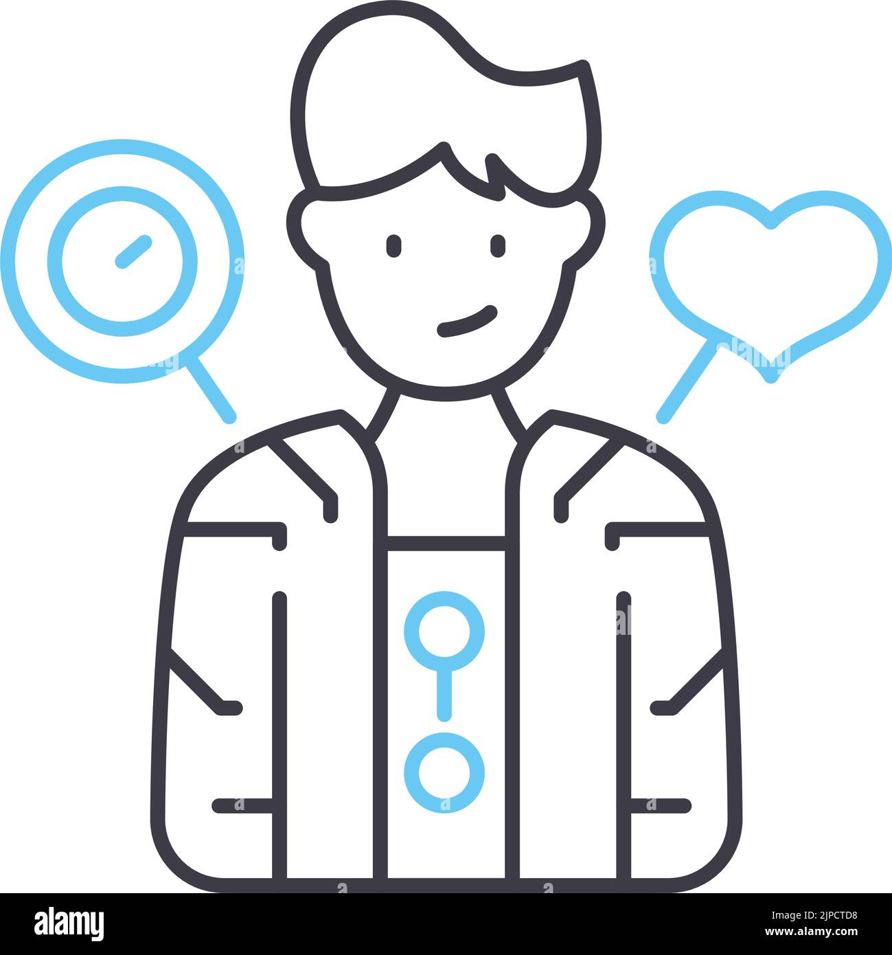 smart clothing line icon, outline symbol, vector illustration, concept