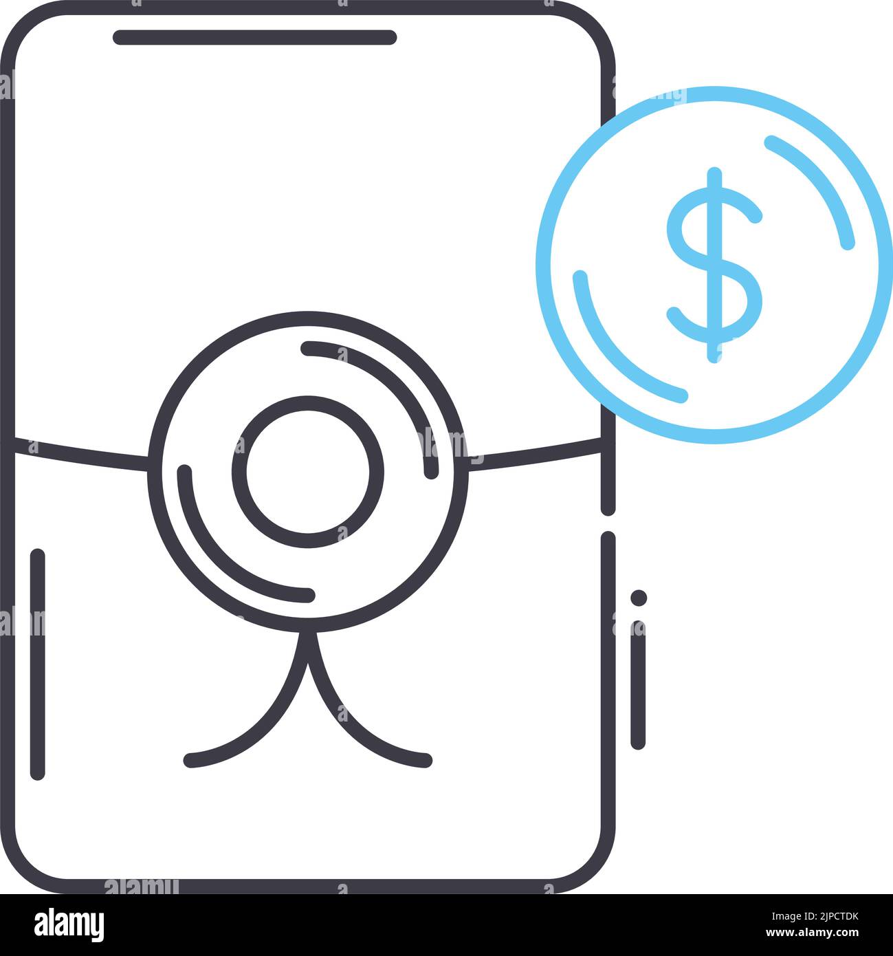 money envelope line icon, outline symbol, vector illustration, concept sign Stock Vector Image