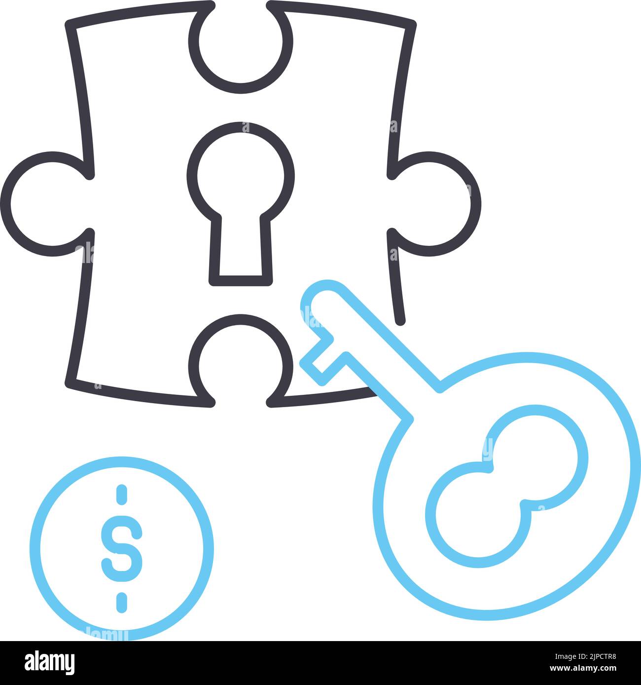 key success line icon, outline symbol, vector illustration, concept sign Stock Vector